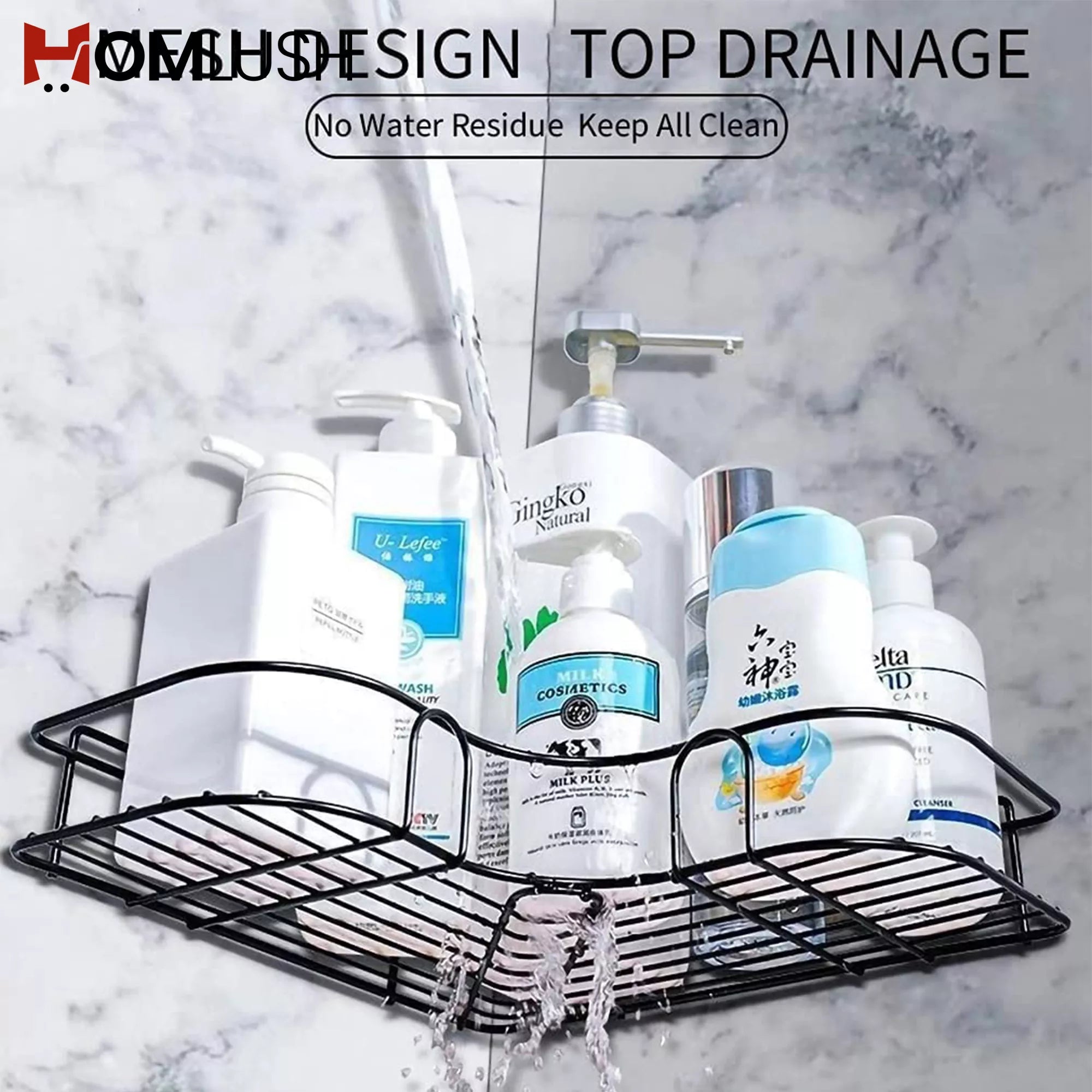 Bathroom Corner Shelf – Punch Free Shower Rack
