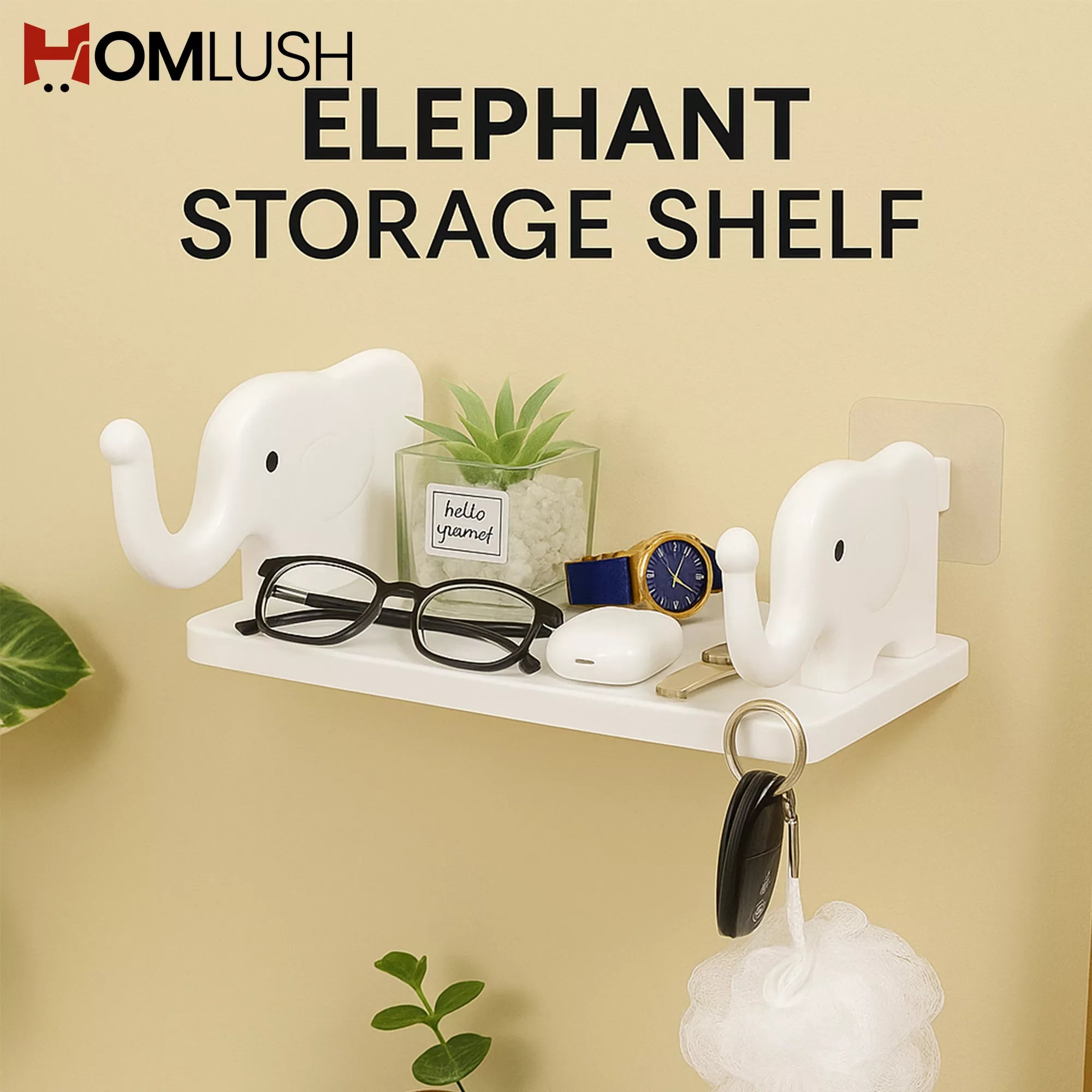 Elephant Shape Wall Mounted Bathroom Shelf