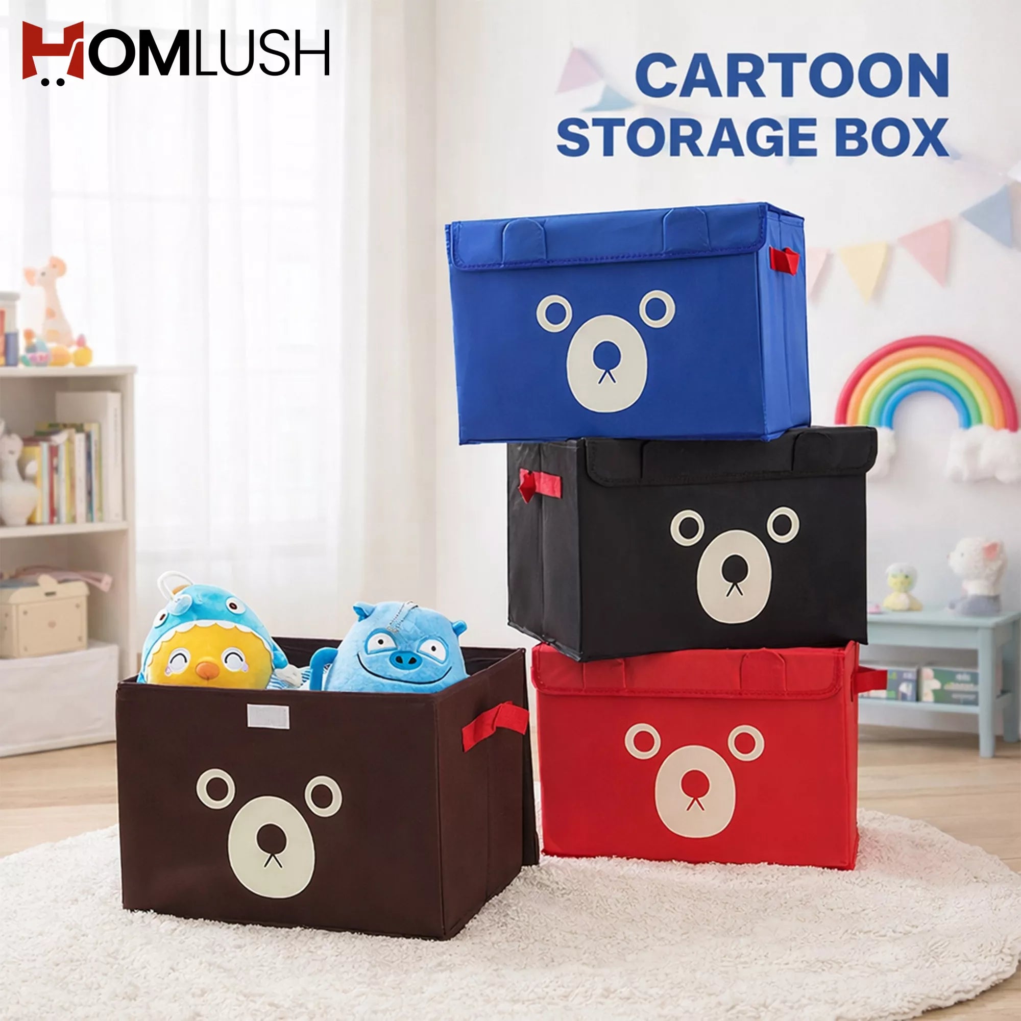 Cartoon Storage Box for Kids with Lid