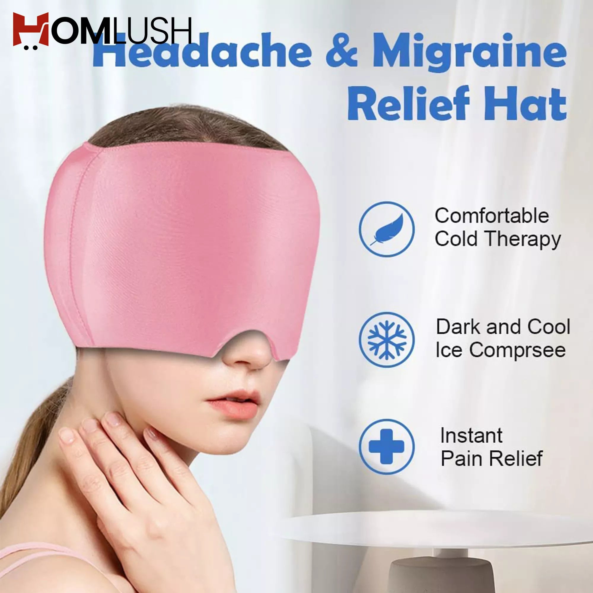 Cooling gel headache cap for stress and tension relief