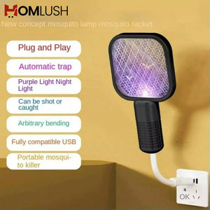 mini usb electric mosquito swatter and lamp