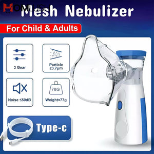 Rechargeable silent mini nebulizer inhaler