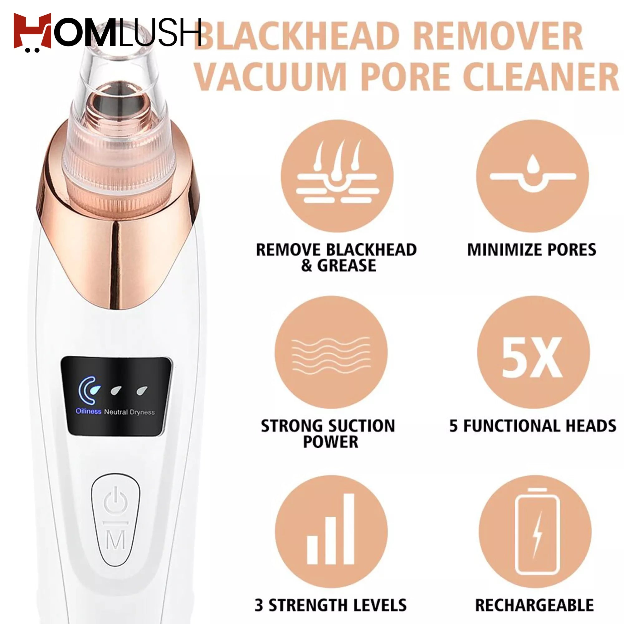 Portable blackhead suction remover