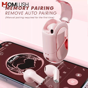 rose gold wireless earbuds with long battery life