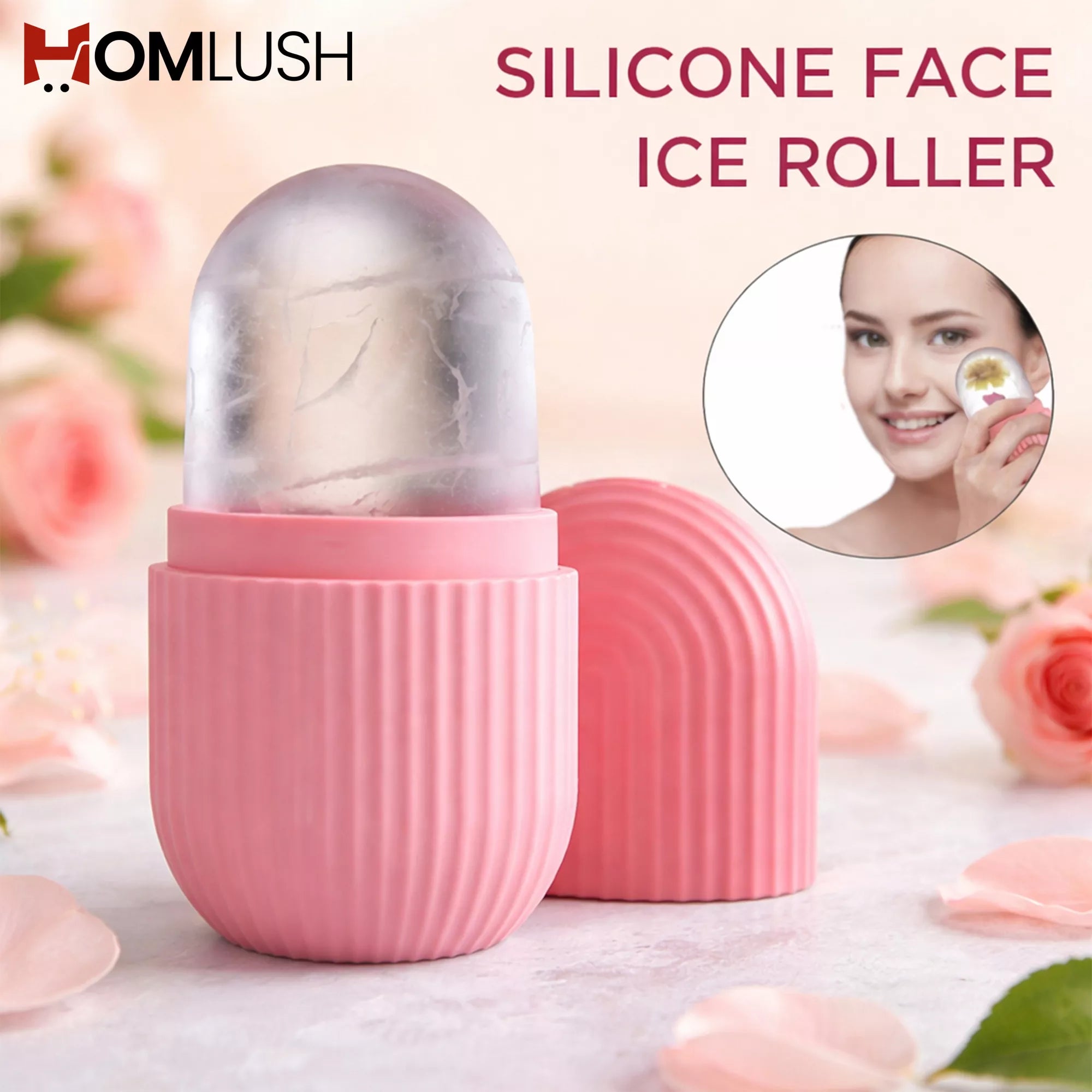 Reusable silicone face ice roller for skincare