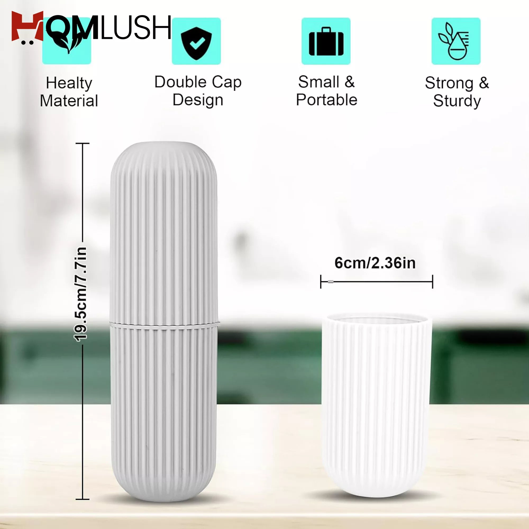 Travel Toothbrush Holder Case with Cup